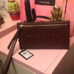 BNWT DKNY Oxblood Wristlet